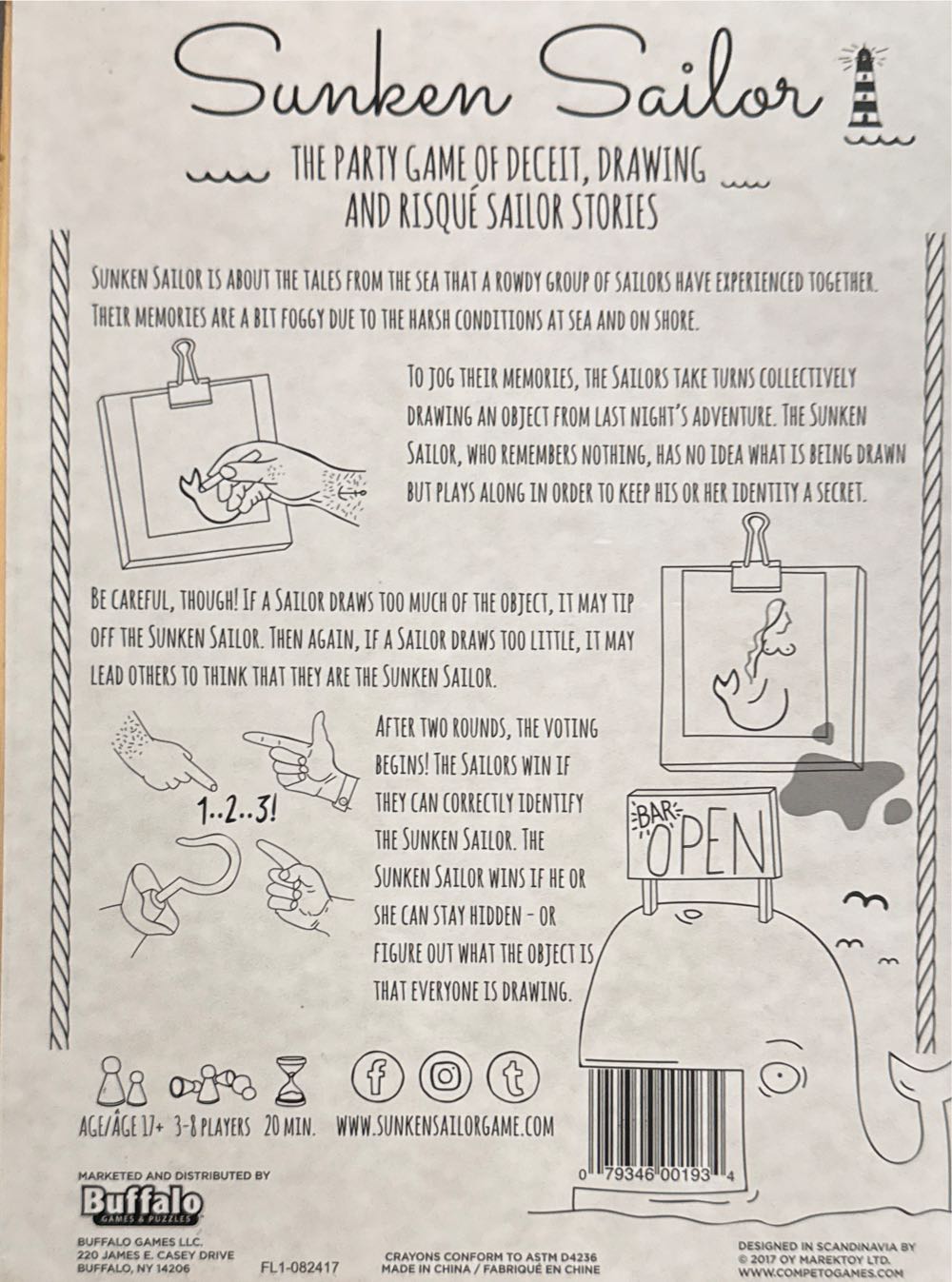 Sunken Sailor The Adult Party Game Of Drawing And Deceit  (3-8) board game collectible [Barcode 079346001934] - Main Image 2