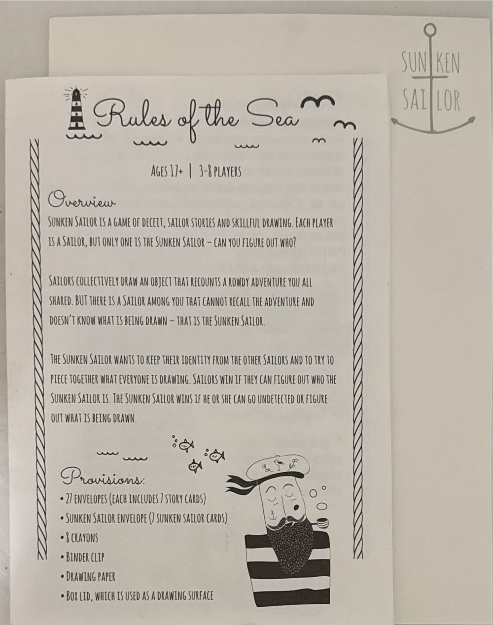 Sunken Sailor The Adult Party Game Of Drawing And Deceit  (3-8) board game collectible [Barcode 079346001934] - Main Image 4