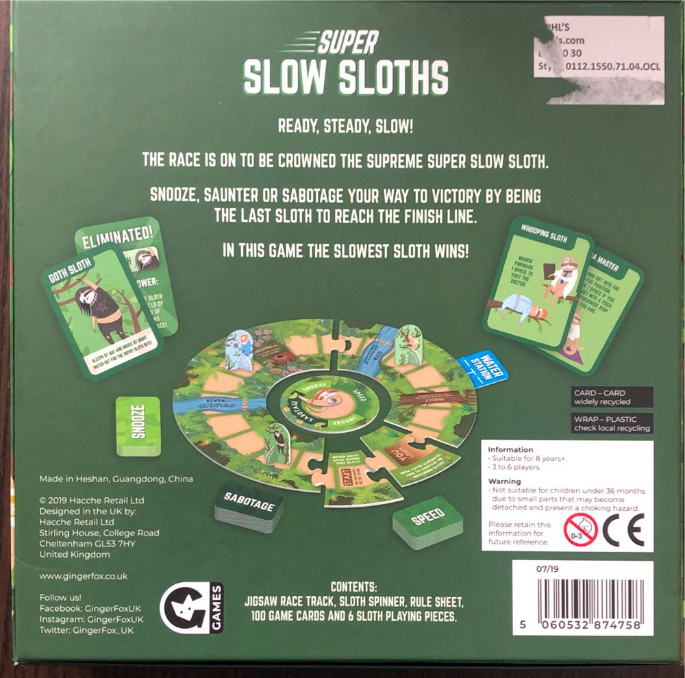 Super Slow Sloths  (3 - 6) board game collectible [Barcode 5060532874758] - Main Image 2