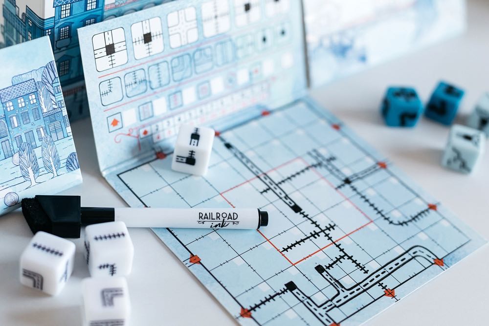 Railroad Ink: Deep Blue Edition  (1-6) board game collectible [Barcode 889696008923] - Main Image 3