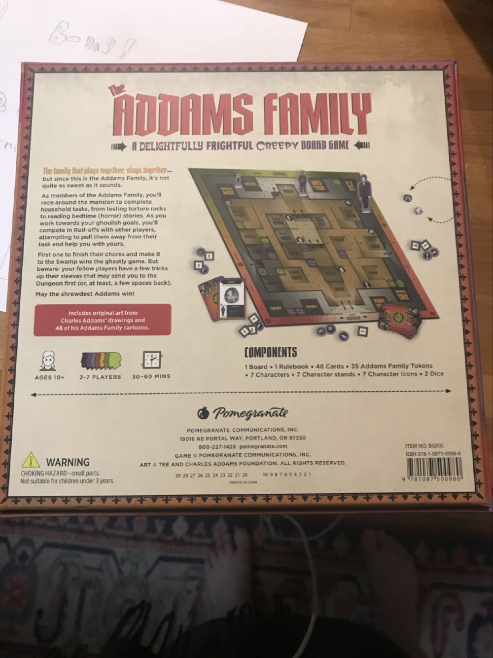 The Addams Family: A Delightfully Frightful Creepy Board Game  (2-7) board game collectible [Barcode 9781087500980] - Main Image 2