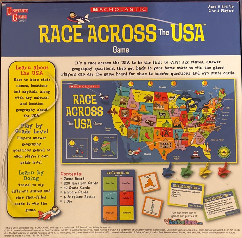 Race Across The USA  (2-4) board game collectible [Barcode 794764007015] - Main Image 2