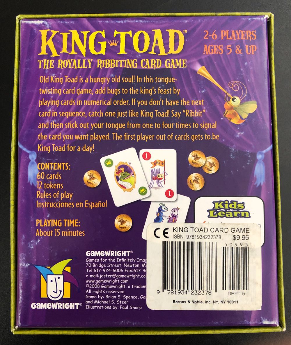 King Toad Card Game  board game collectible [Barcode 9781934232378] - Main Image 2