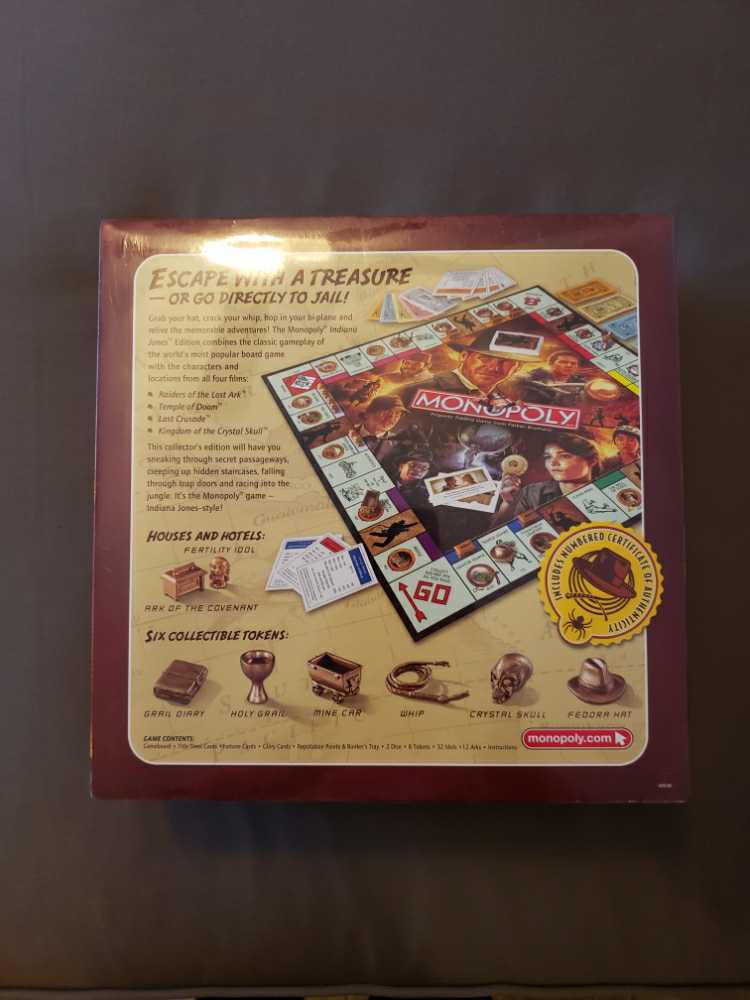 Indiana Jones: Monopoly   (2-6) board game collectible [Barcode 2654368308094] - Main Image 2