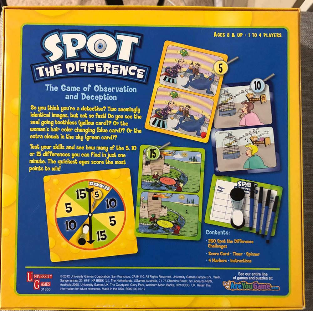 SPOT the Difference  board game collectible [Barcode 794764018363] - Main Image 2