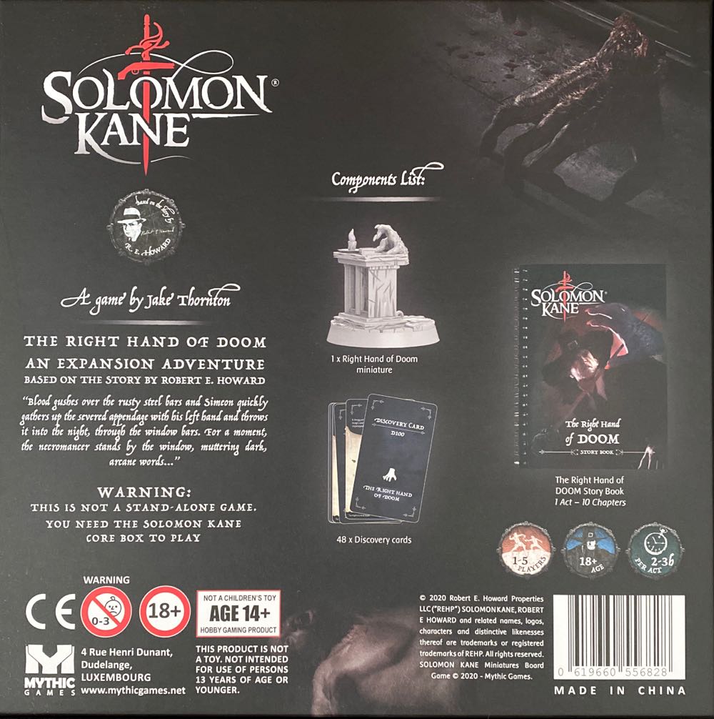Solomon Kane: The Right Hand Of Doom  (1-5) board game collectible [Barcode 619660556828] - Main Image 2