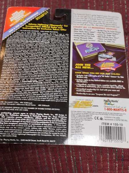 Johnny Lightning Monopoly  board game collectible [Barcode 090733155108] - Main Image 2