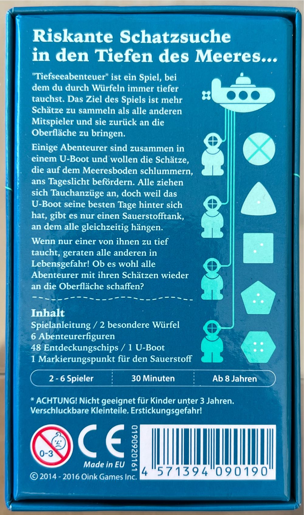 Deep Sea Adventure Board Game Oink Games  (2-6) board game collectible [Barcode 4571394090190] - Main Image 2