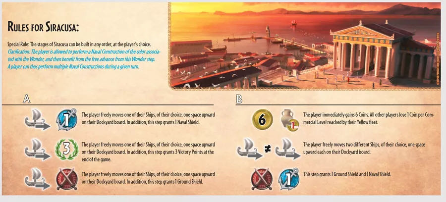 7 Wonders: Armada - Siracusa  board game collectible - Main Image 4