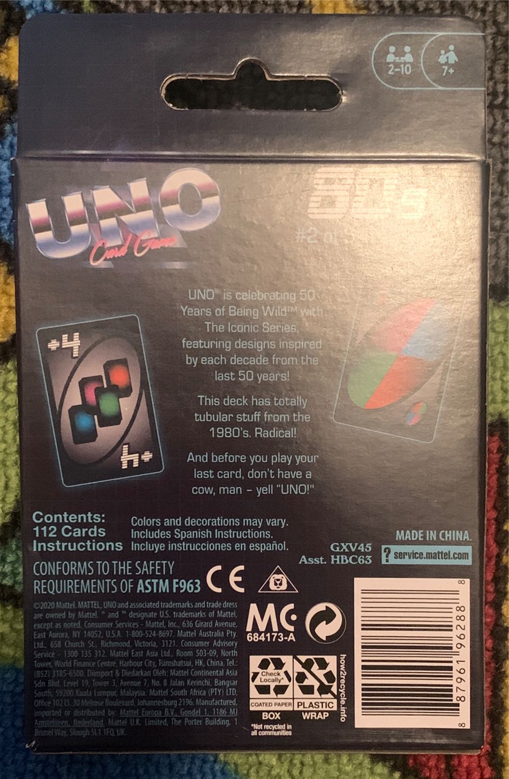 UNO: The 80s  (2-10) board game collectible [Barcode 887961962888] - Main Image 2