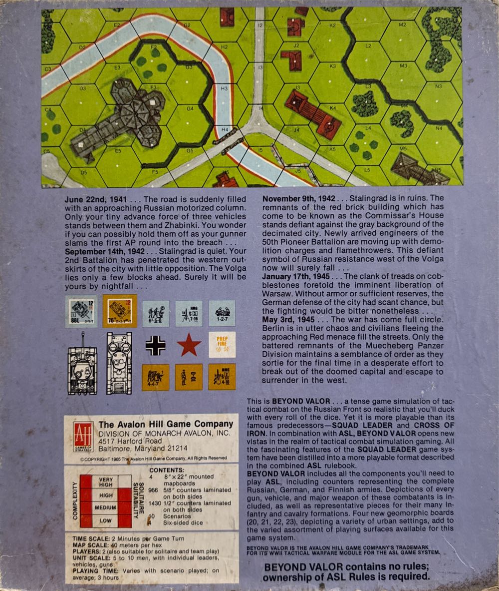 Beyond Valor: ASL Module 1  board game collectible [Barcode 045708082255] - Main Image 2