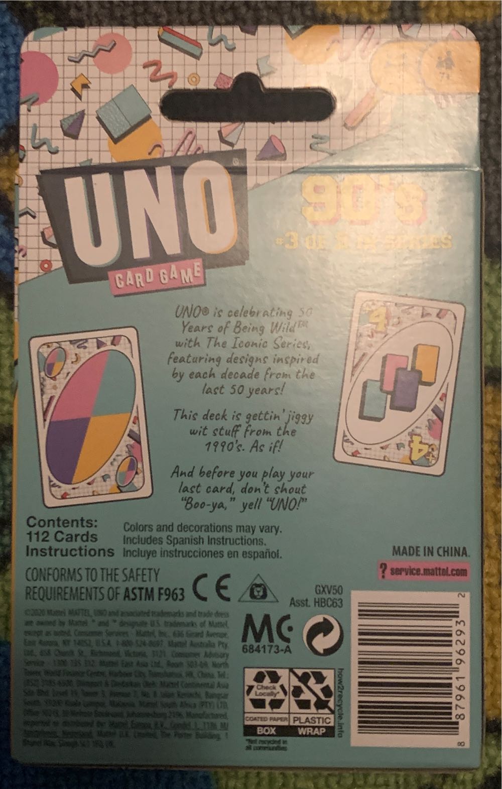 UNO: The 90s  (10) board game collectible [Barcode 887961962932] - Main Image 2
