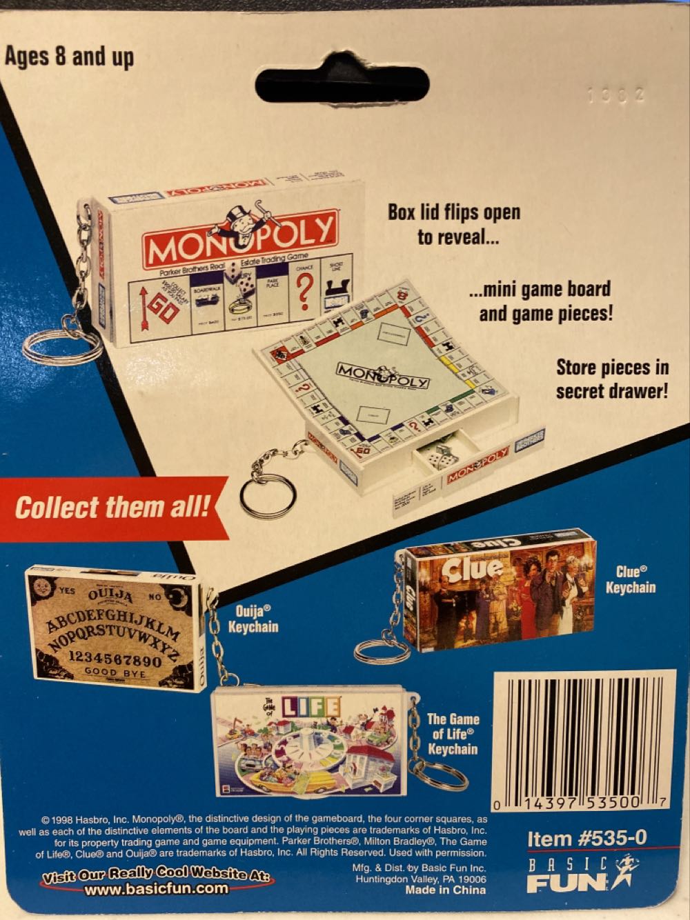 Monopoly Keychain  board game collectible [Barcode 014397535007] - Main Image 2