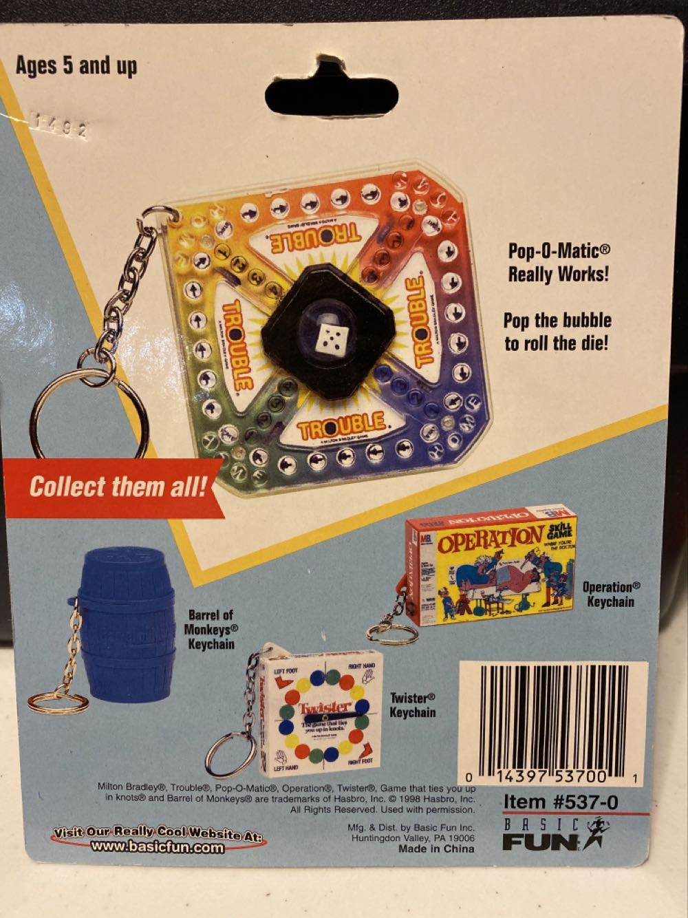 Trouble Keychain  board game collectible [Barcode 014397537001] - Main Image 2