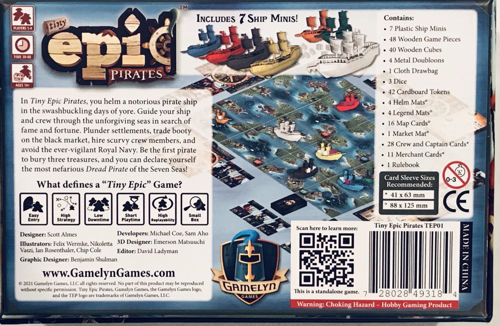 Tiny Epic Pirates: Deluxe  (1-4) board game collectible [Barcode 728028493184] - Main Image 2
