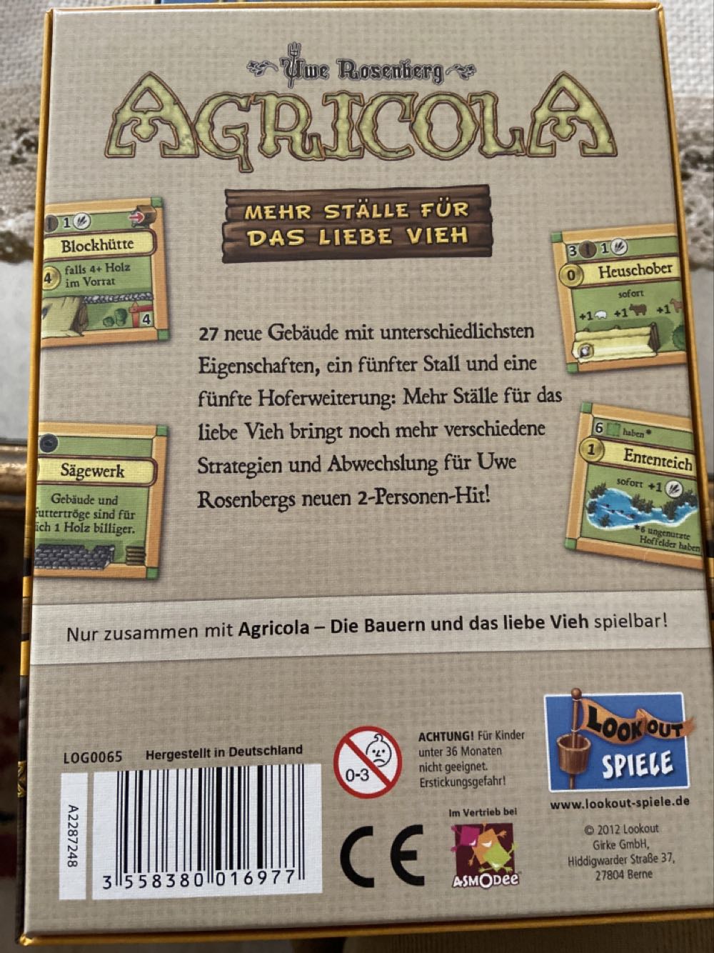 Agicola Mehr Stālle Fūr Das Liebe Vieh  board game collectible [Barcode 3558380016977] - Main Image 2