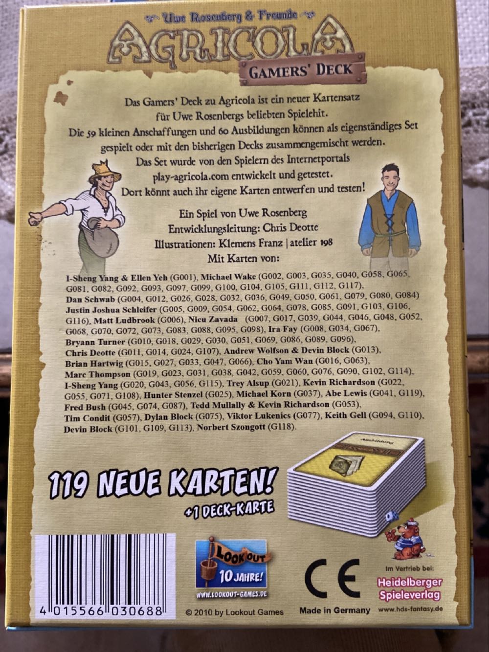 Agricola Gamers’ Deck Von Lookout Games Ungespielt  board game collectible [Barcode 4015566030688] - Main Image 2