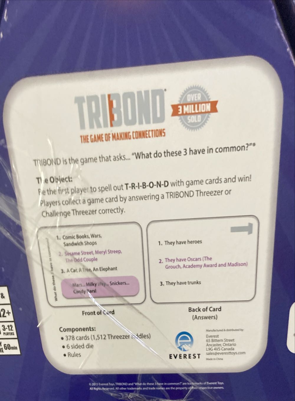 Tribond  (3-12) board game collectible [Barcode 627690150039] - Main Image 2