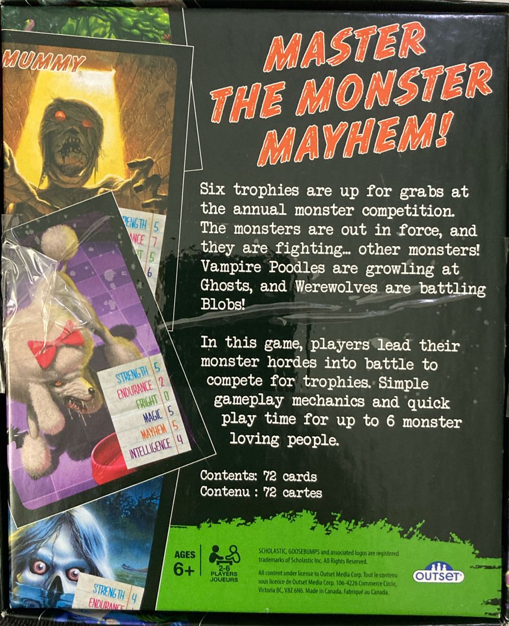 Goosebumps The Card Game  (2-6) board game collectible [Barcode 625012175074] - Main Image 2