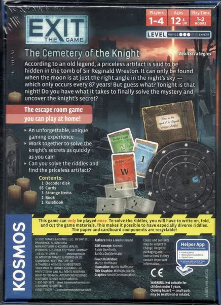 Escape Room: Exit The Game - Cemetery of the Knight  (1-4) board game collectible [Barcode 814743015067] - Main Image 2