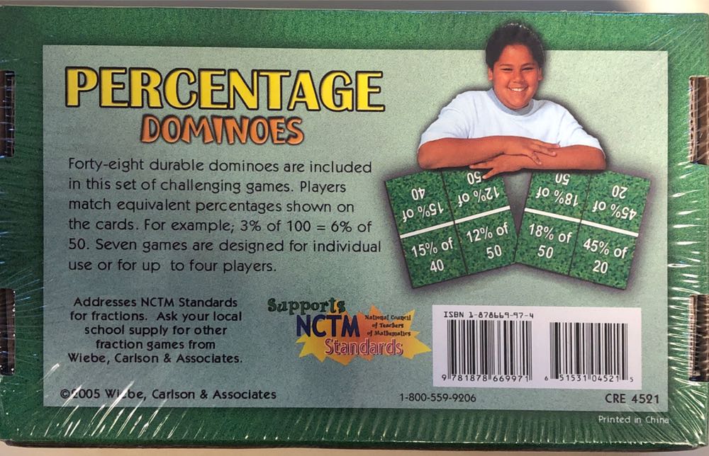 Percentage Dominoes  board game collectible [Barcode 9781878669971] - Main Image 2