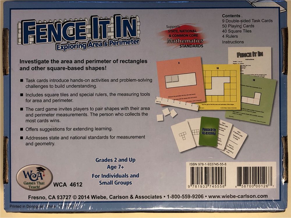 Fence It In Exploring Area & Perimeter  board game collectible [Barcode 9781933745558] - Main Image 3