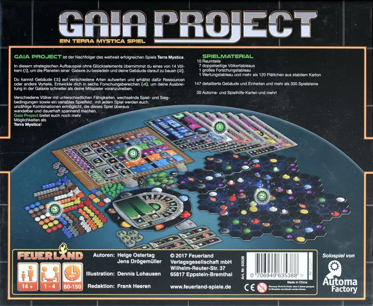 Gaia Project  (2-4) board game collectible [Barcode 850000576193] - Main Image 2