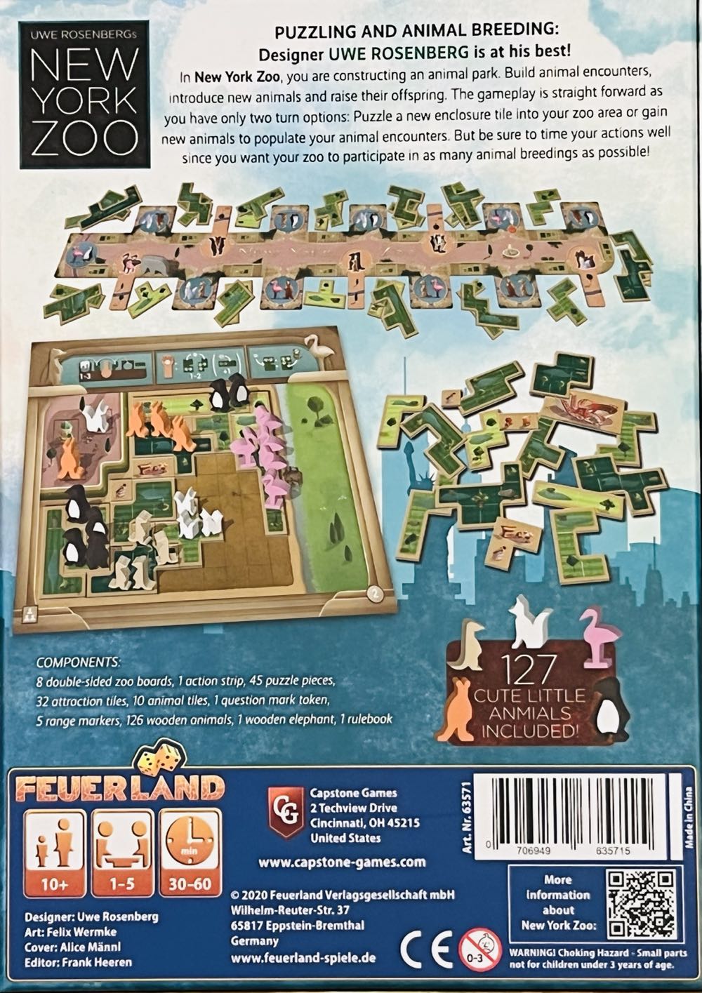 New York Zoo  (1-5 Players) board game collectible [Barcode 706949635715] - Main Image 2