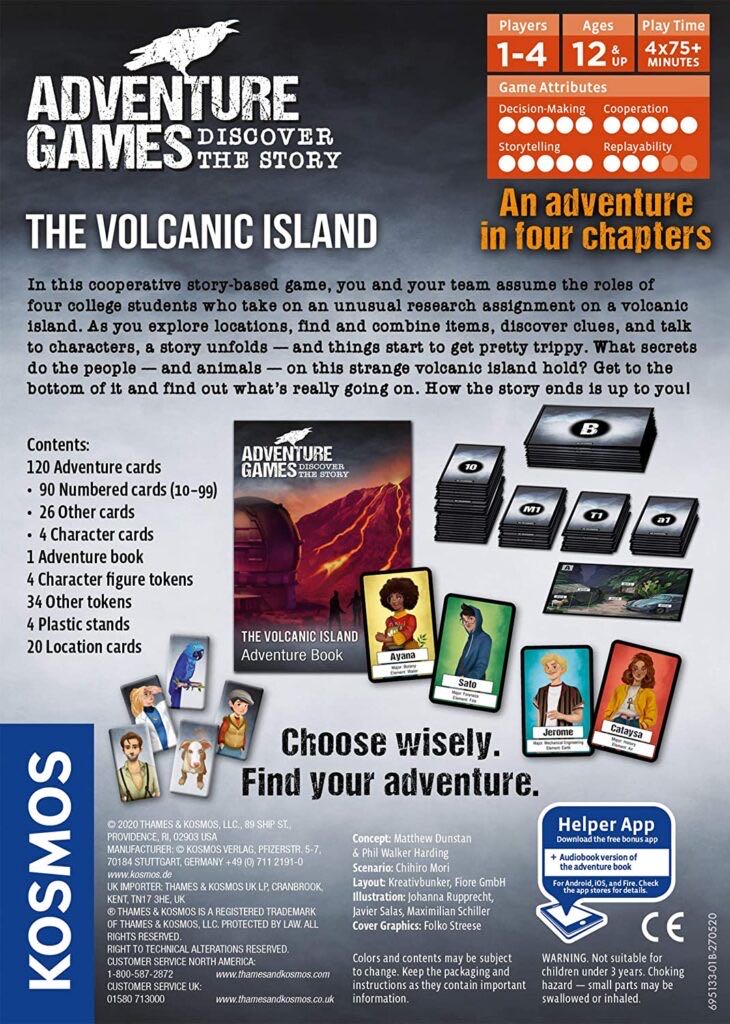 Adventure Games: Volcanic Island  (1-4) board game collectible [Barcode 814743015036] - Main Image 2