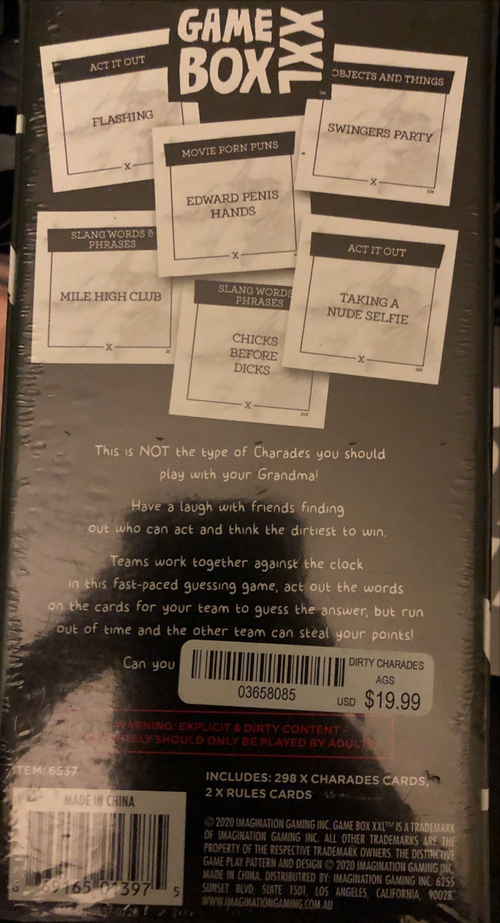 Game Box XXL Dirty Charades  (4+) board game collectible [Barcode 669165013975] - Main Image 2