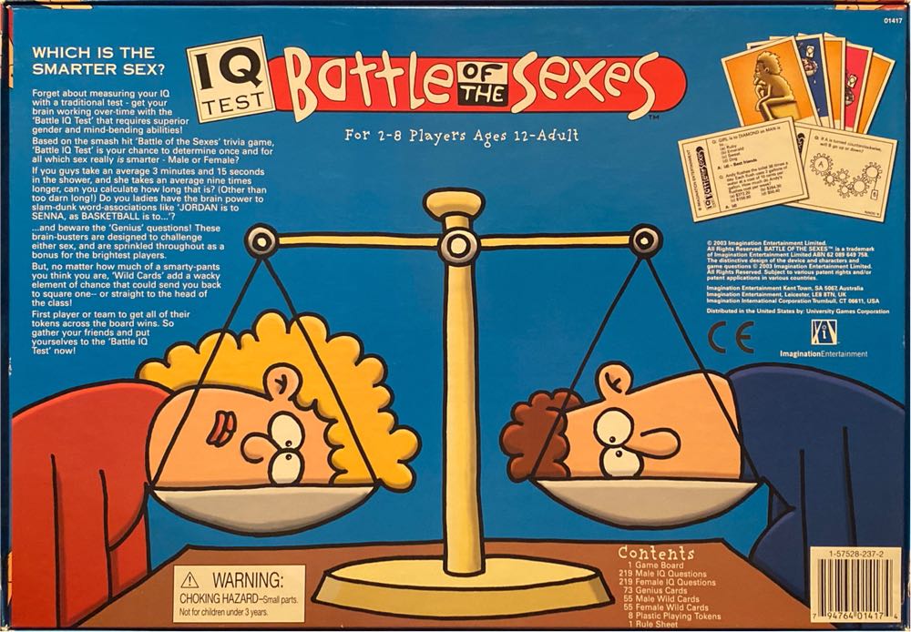 Battle Of The Sexes: IQ Test  (2 - 8) board game collectible - Main Image 2
