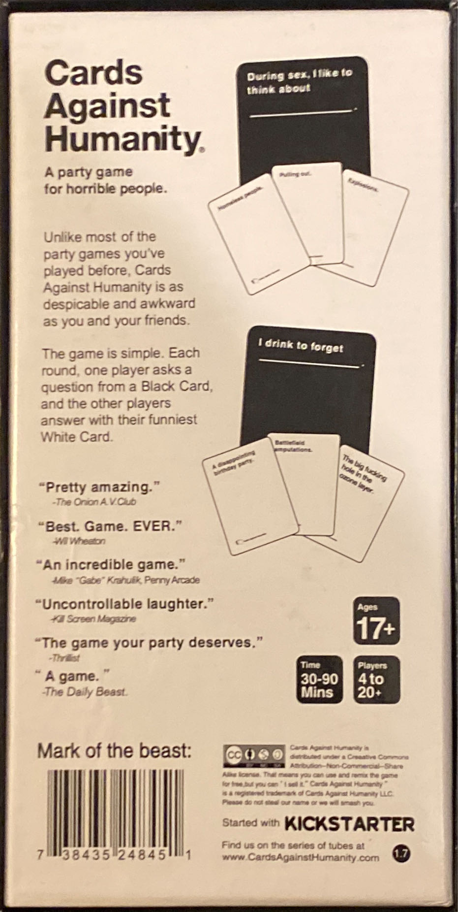 Cards Against Humanity  (4-20+) board game collectible - Main Image 2