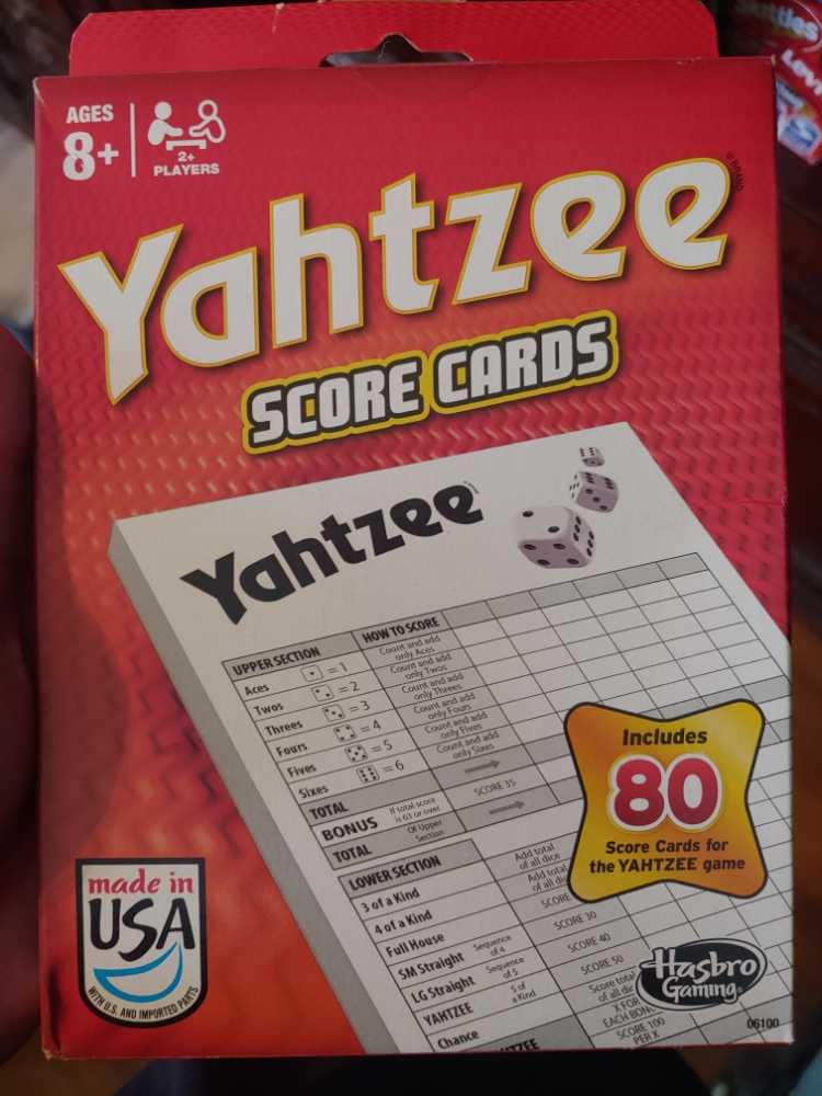 Yahtzee Score Cards  board game collectible [Barcode 630509329083] - Main Image 1