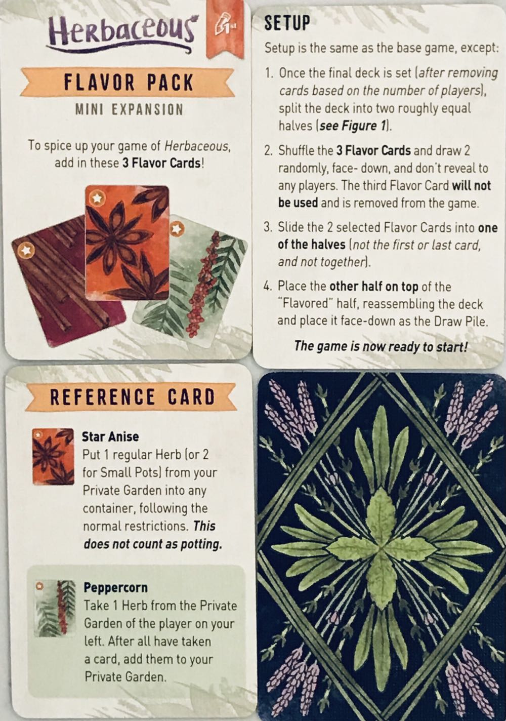 Herbaceous: Pocket Edition - Flavor Pack (1-4) board game collectible - Main Image 1
