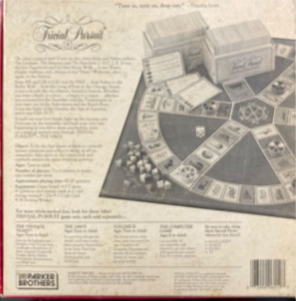 Trivial Pursuit: 1960s, The  (2-6) board game collectible [Barcode 073000060107] - Main Image 2