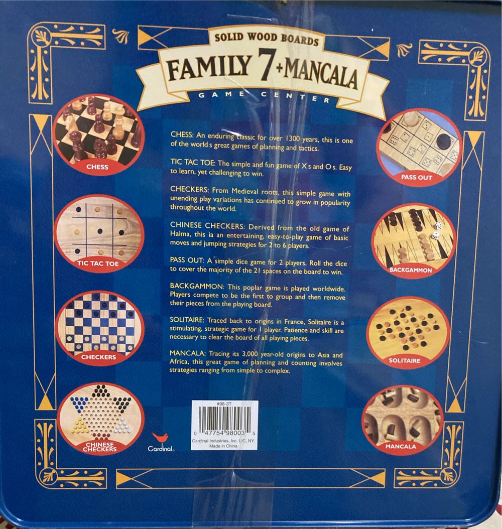 7 Classic Games + Mancala Game Center  (2-6) board game collectible [Barcode 047754980035] - Main Image 2