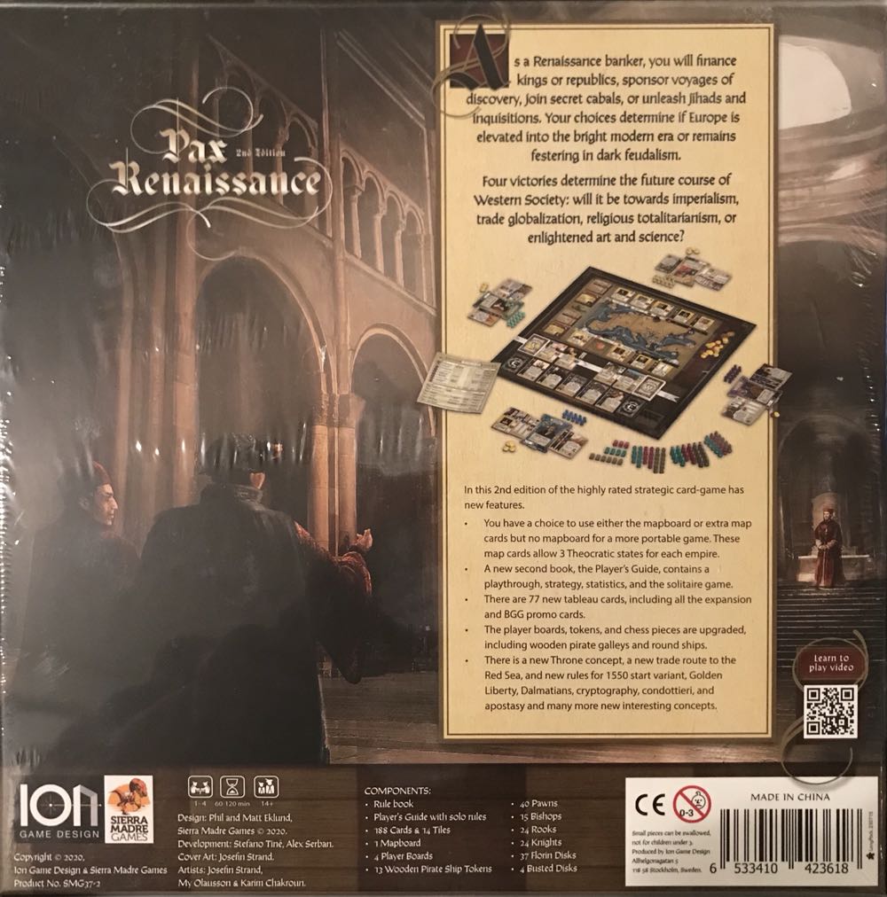 Pax Renaissance: 2nd Edition  (1-4) board game collectible [Barcode 6533410423618] - Main Image 2