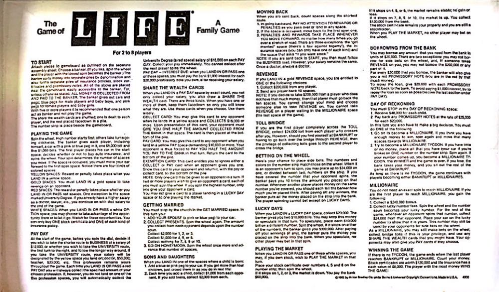 The Game of Life 1985  (2-8) board game collectible - Main Image 2