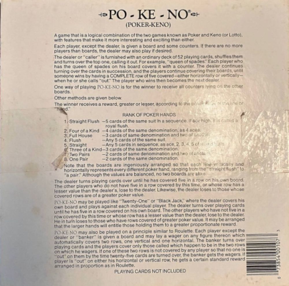 PO-KE-NO  (2-12) board game collectible [Barcode 073854001073] - Main Image 2