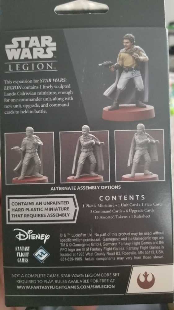 Legion: Lando Calrissian Commander Expansion  (2) board game collectible [Barcode 841333112288] - Main Image 2