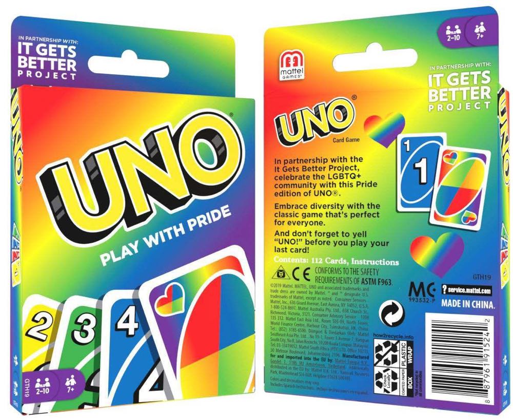 UNO Classic Special: UNO®: PLAY WITH PRIDE Edition  (2-10) board game collectible [Barcode 887961915242] - Main Image 2
