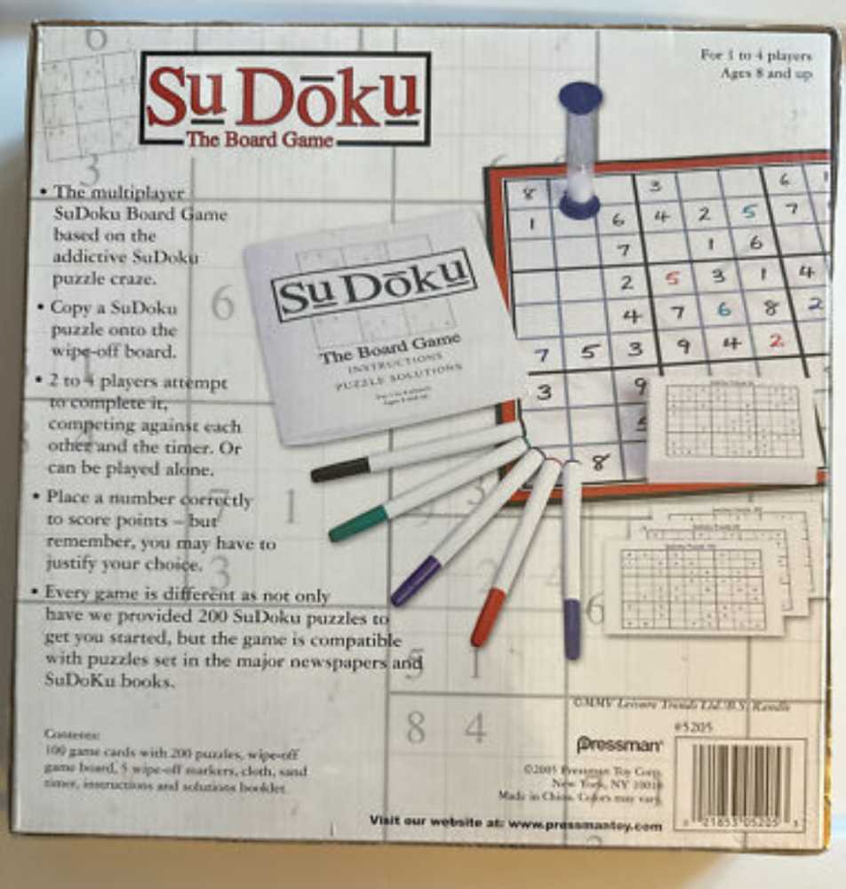 SuDoku The Board Game  (1-4) board game collectible [Barcode 021853052053] - Main Image 2