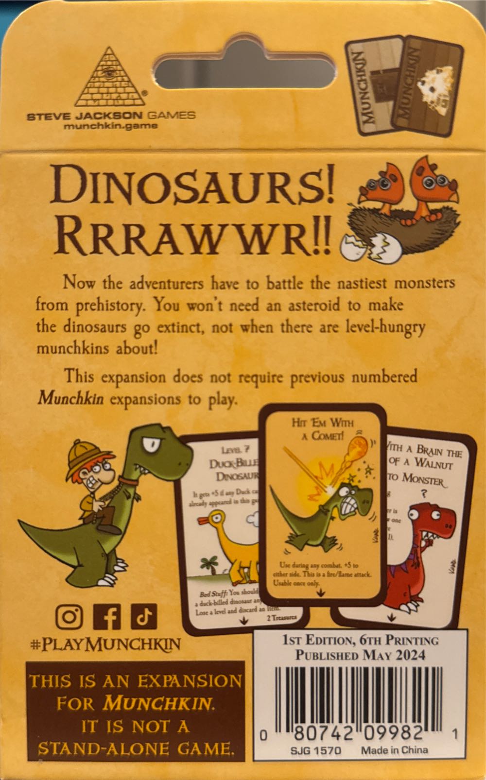 Munchkin 9: Jurassic Snark  (3-6) board game collectible [Barcode 080742099821] - Main Image 2
