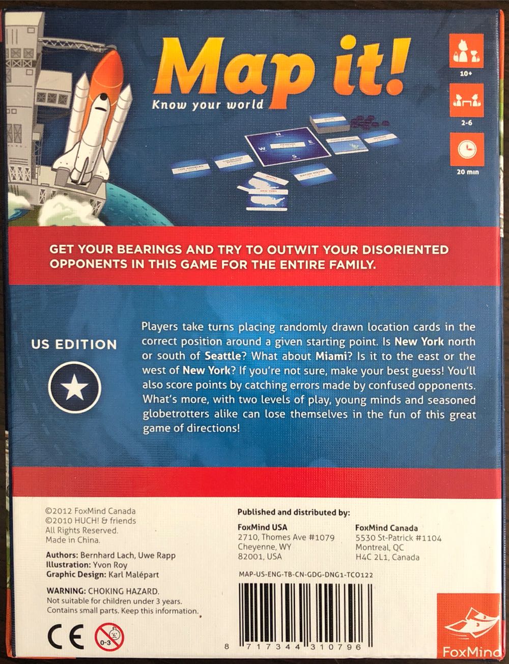 Map It! U.S. Edition GAME .  (2-6) board game collectible [Barcode 8717344310796] - Main Image 2