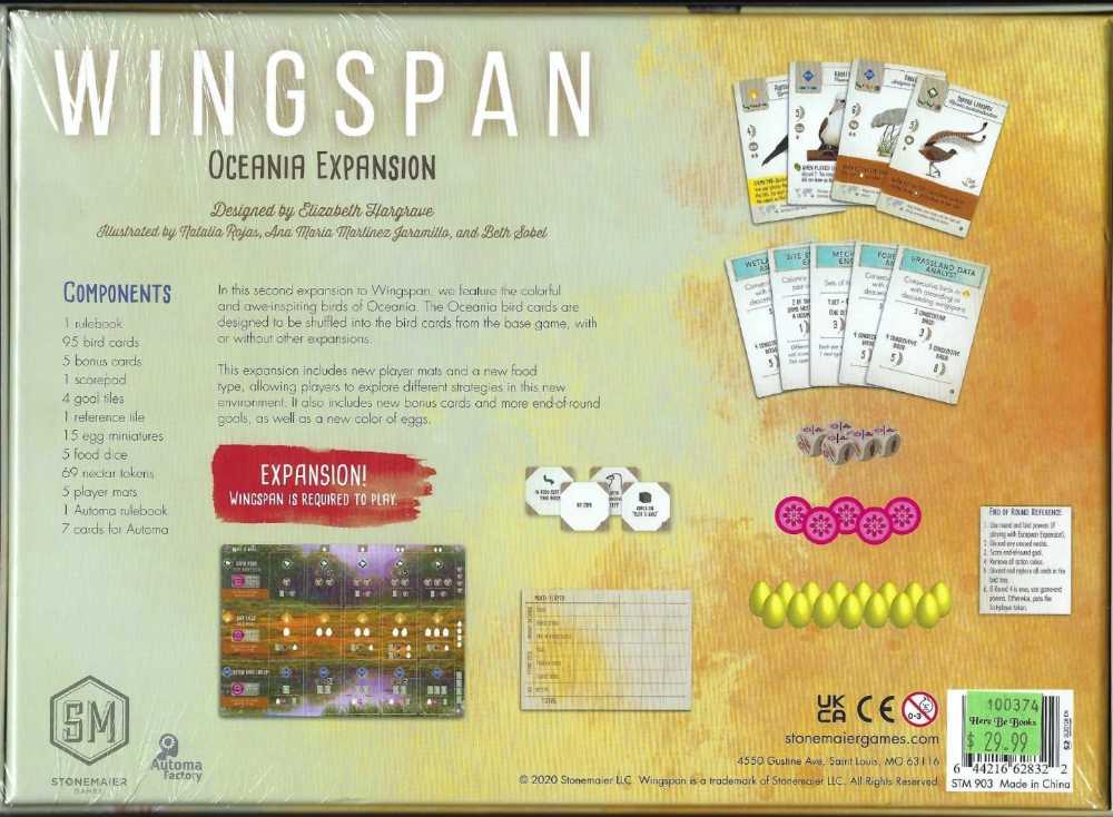 Wingspan: Oceania Expansion  (1-5) board game collectible [Barcode 644216688388] - Main Image 2