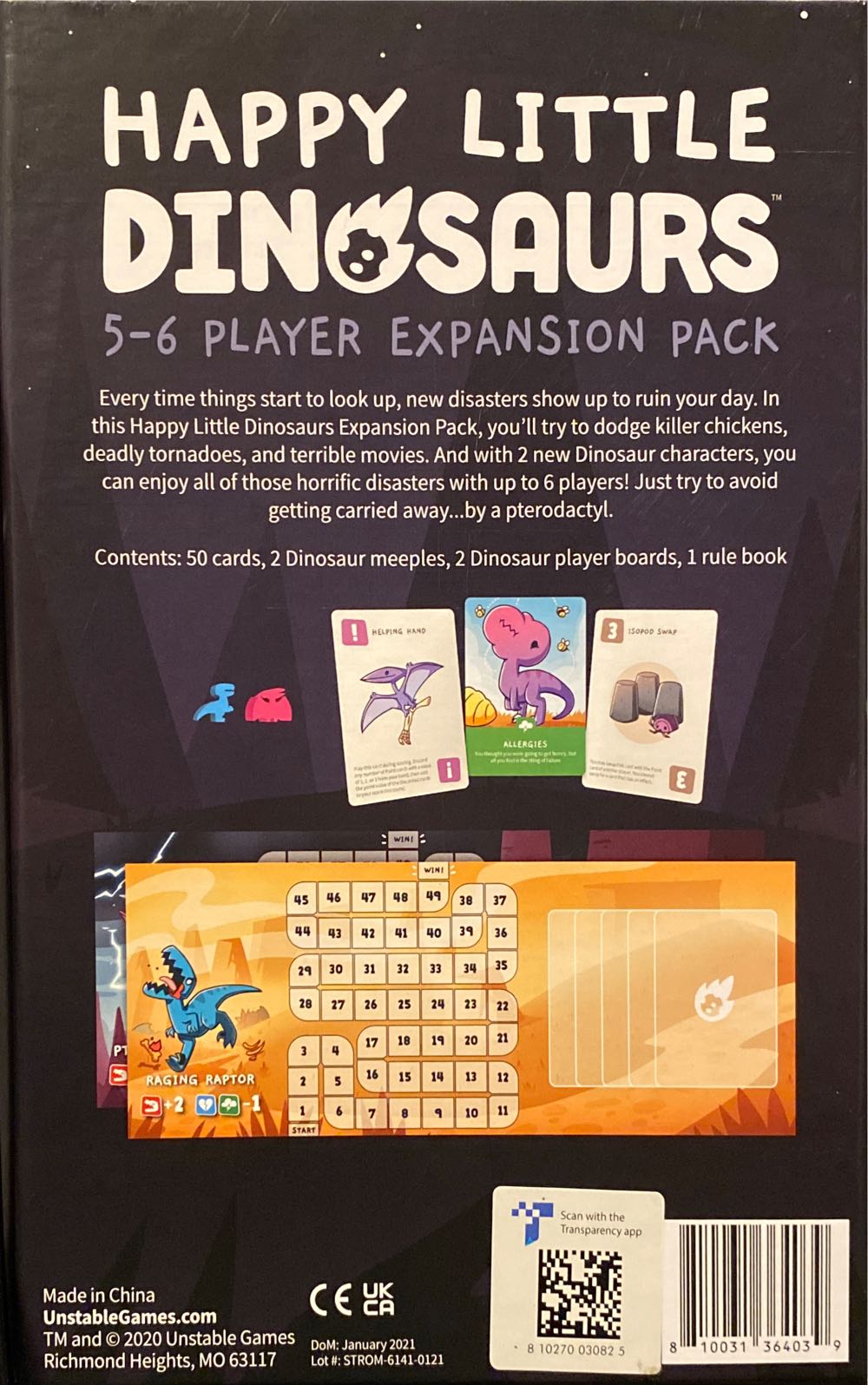 Happy Little Dinosaurs: 5-6 Player Expansion Pack  (5-6) board game collectible [Barcode 810031364039] - Main Image 2