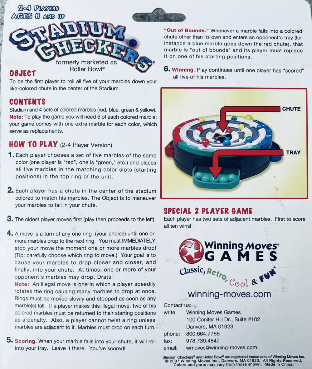 Stadium Checkers  (2-4) board game collectible [Barcode 071404310927] - Main Image 2