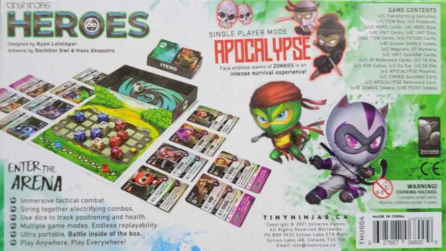 Tiny Ninjas: Heroes 1-2 Players  (1-2) board game collectible [Barcode 627987068009] - Main Image 2