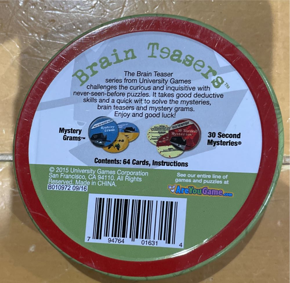 University Games: Brain Teasers  (2+) board game collectible [Barcode 794764016314] - Main Image 2