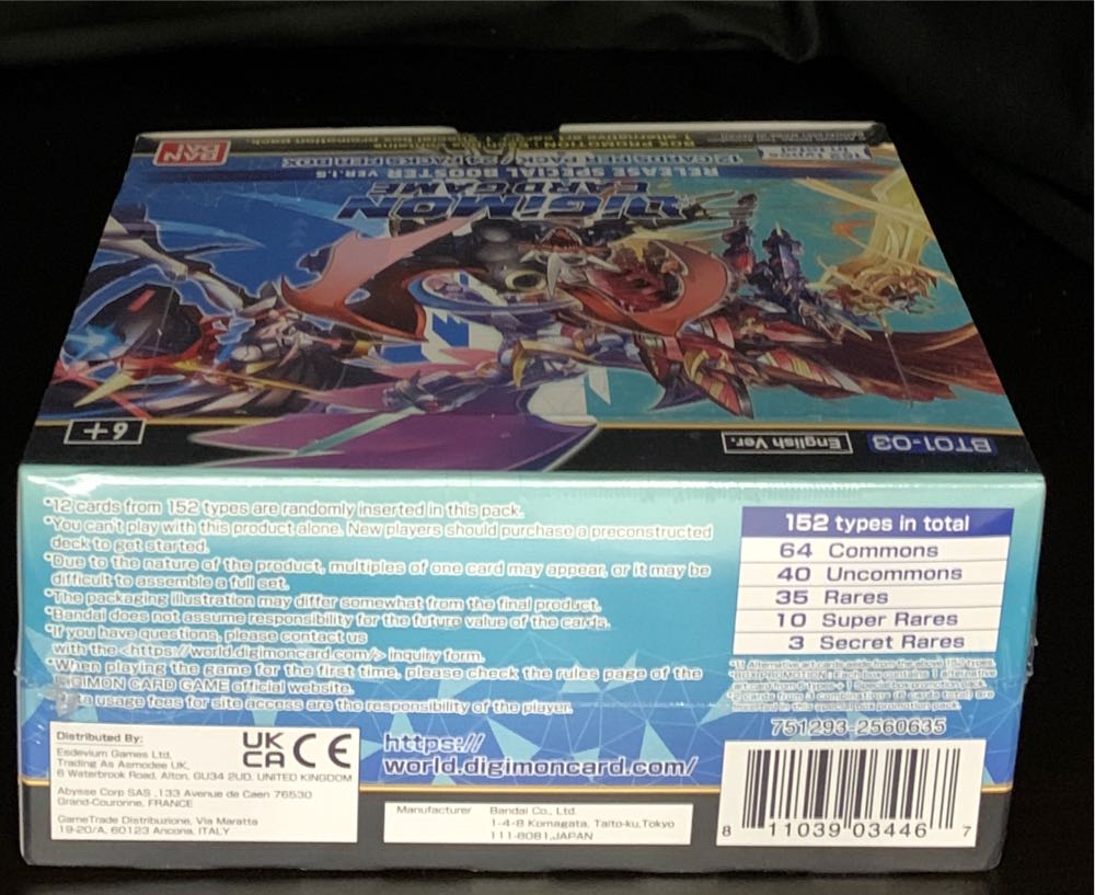 Digimon English Tcg V1.5 Core Booster Box 24 Packs  board game collectible [Barcode 811039034467] - Main Image 2